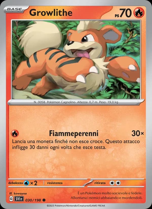 Growlithe card in Italian