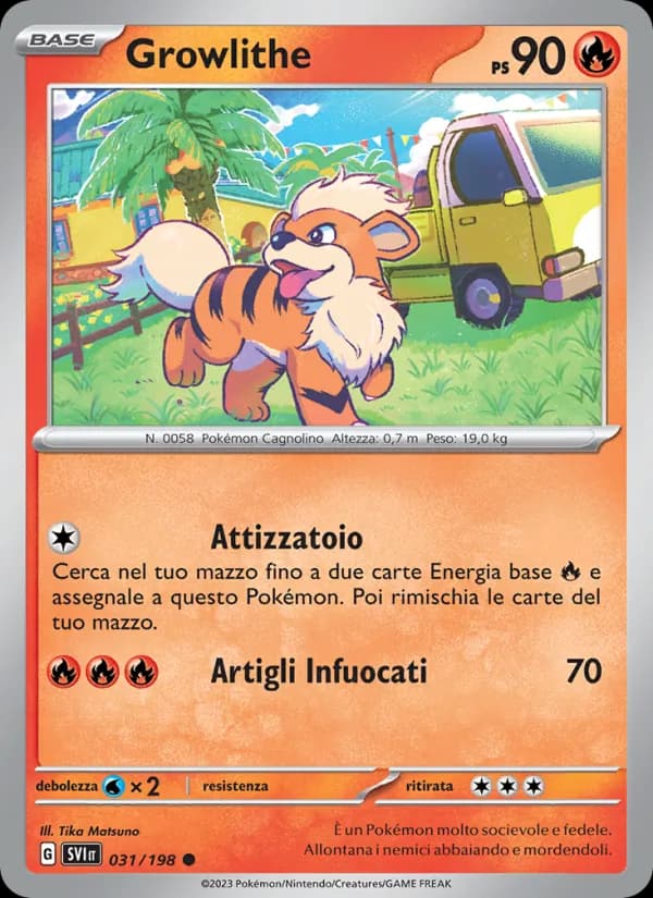 Growlithe card in Italian