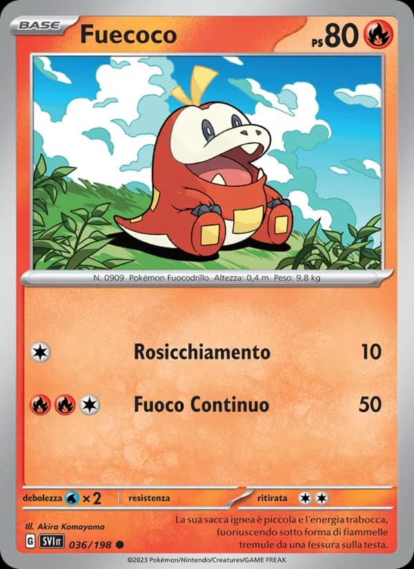 Fuecoco card in Italian