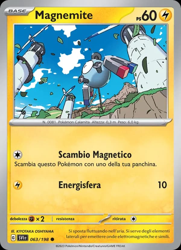 Magnemite card in Italian