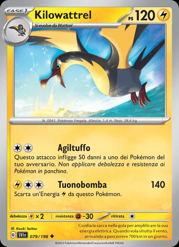 Kilowattrel card in Italian