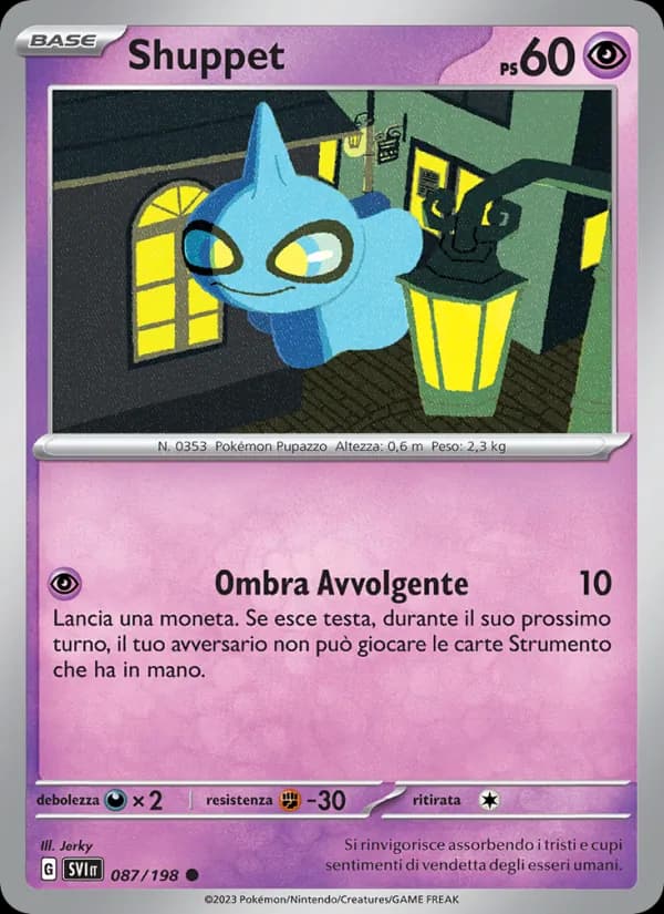 Shuppet card in Italian