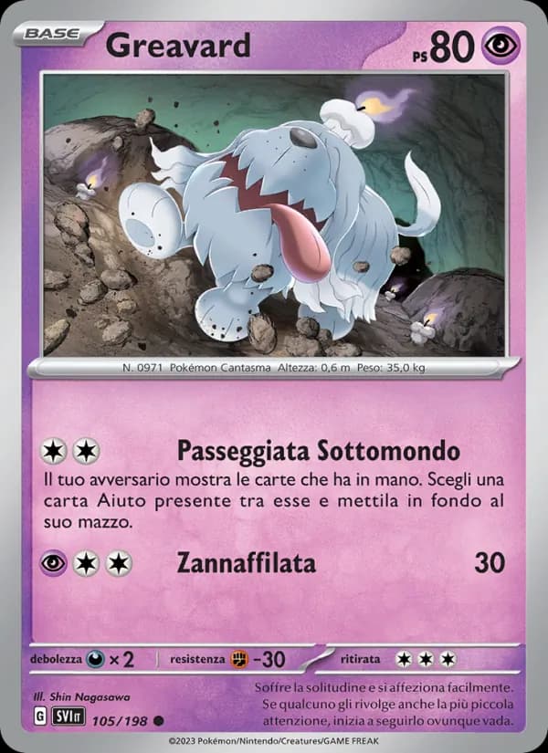 Greavard card in Italian