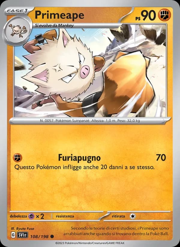 Primeape card in Italian