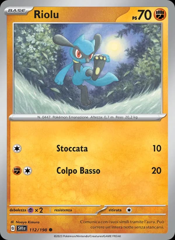 Riolu card in Italian