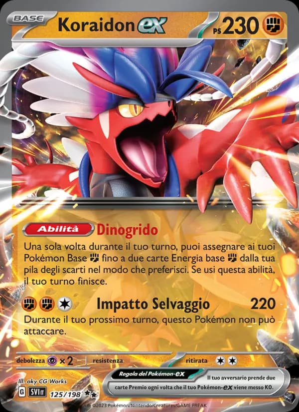 Koraidon-ex card in Italian