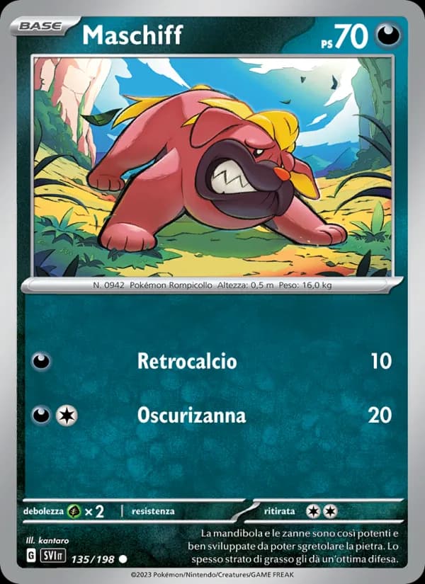 Maschiff card in Italian