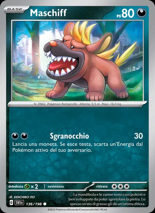 Maschiff card in Italian
