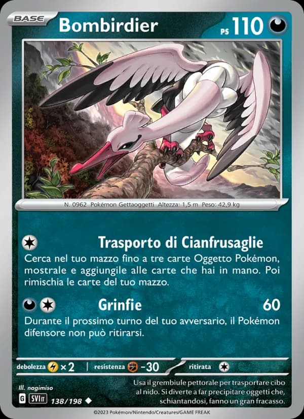 Bombirdier card in Italian