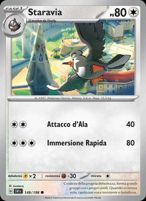 Staravia card in Italian