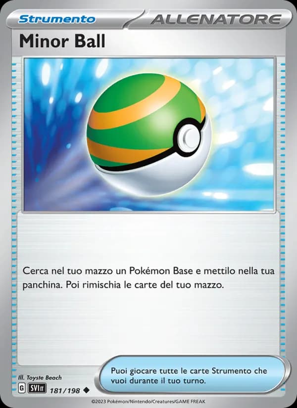 Minor Ball card in Italian