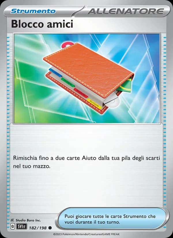 Blocco amici card in Italian