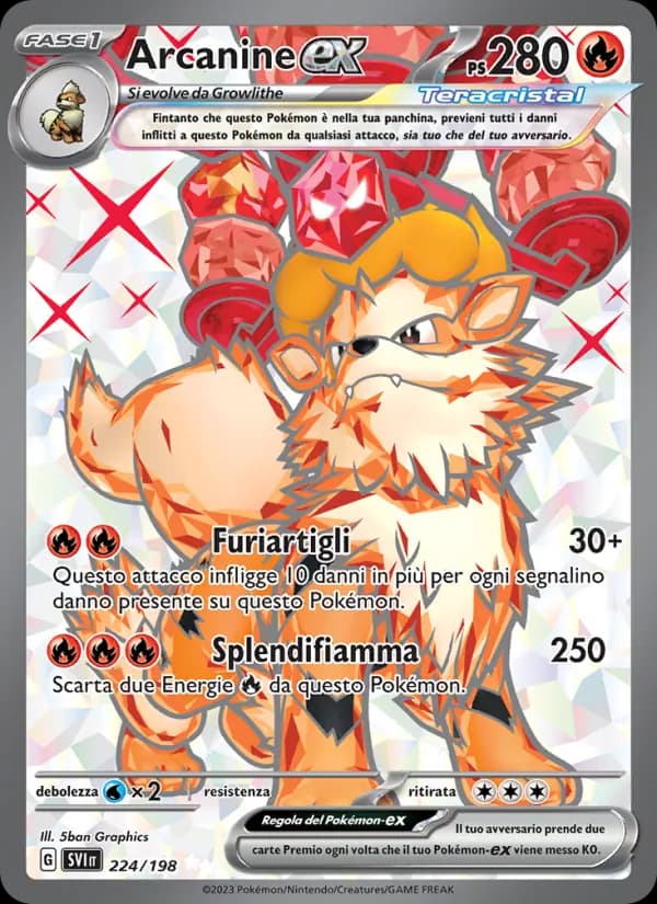 Arcanine-ex card in Italian