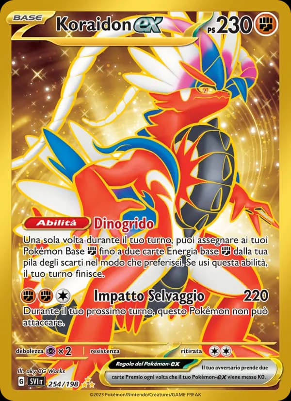 Koraidon-ex card in Italian