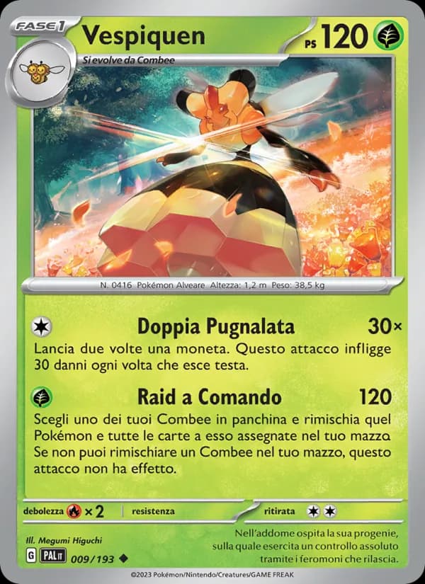 Vespiquen card in Italian