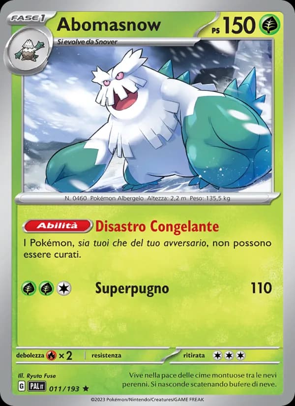 Abomasnow card in Italian