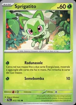 Sprigatito card in Italian