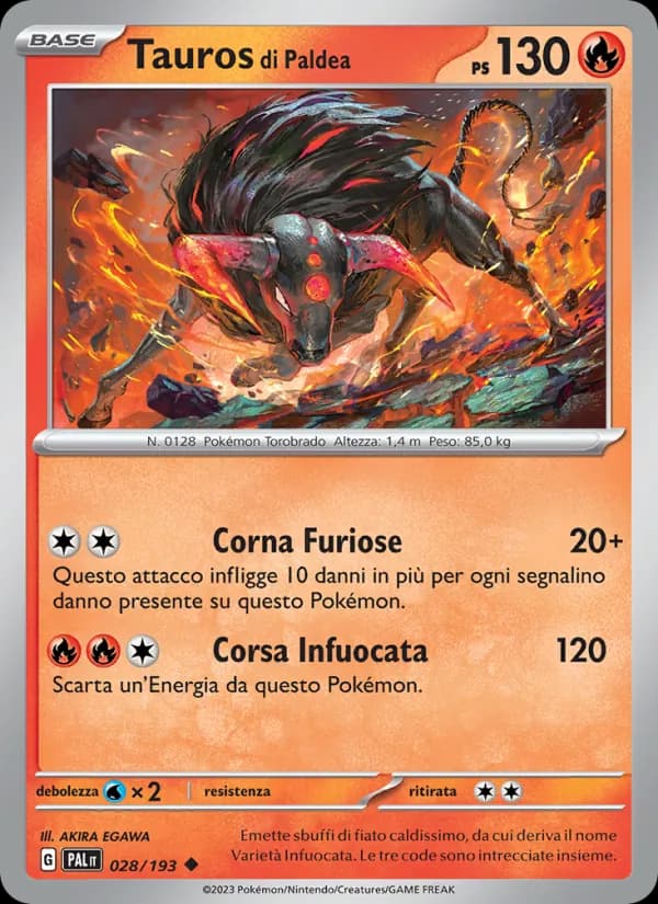 Tauros di Paldea card in Italian