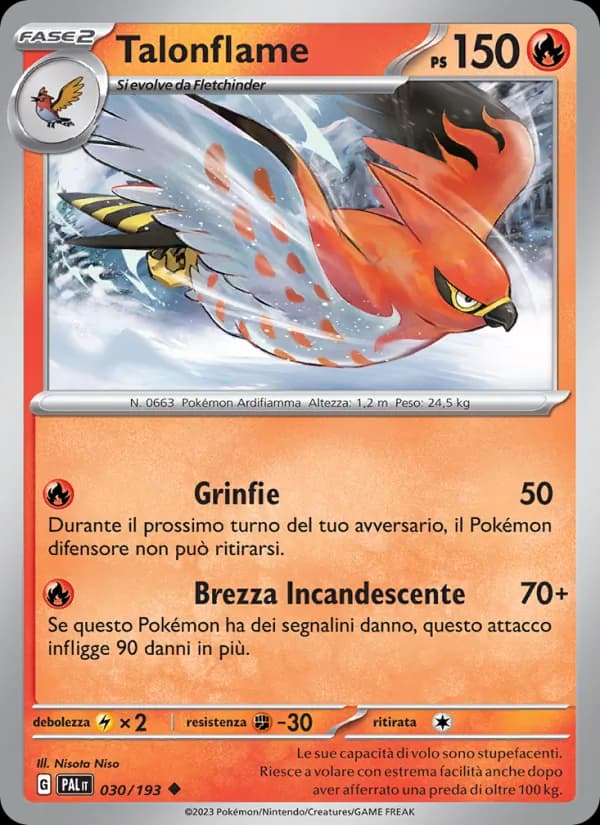 Talonflame card in Italian