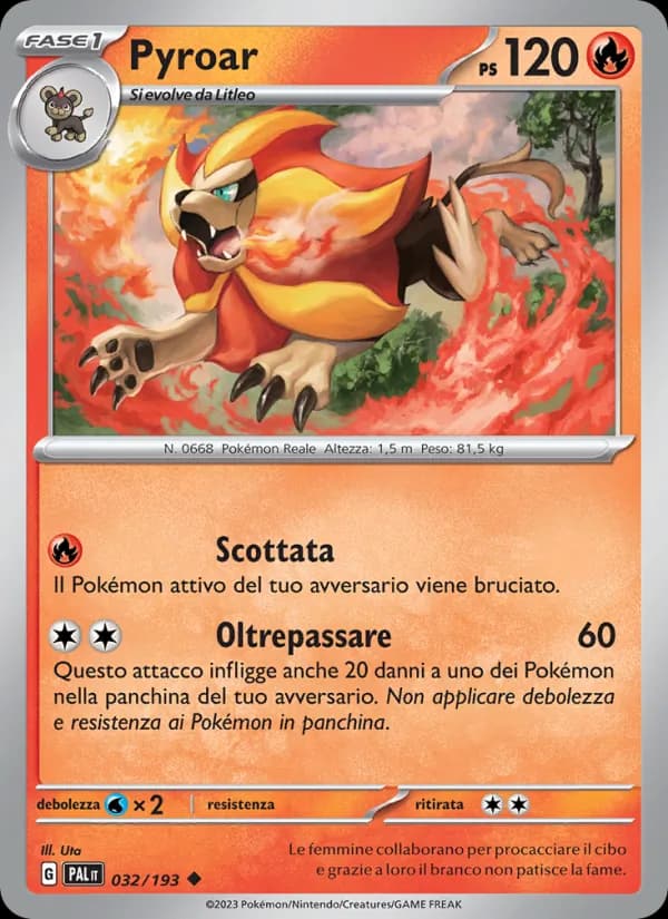 Pyroar card in Italian