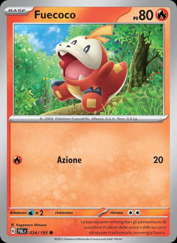 Fuecoco card in Italian