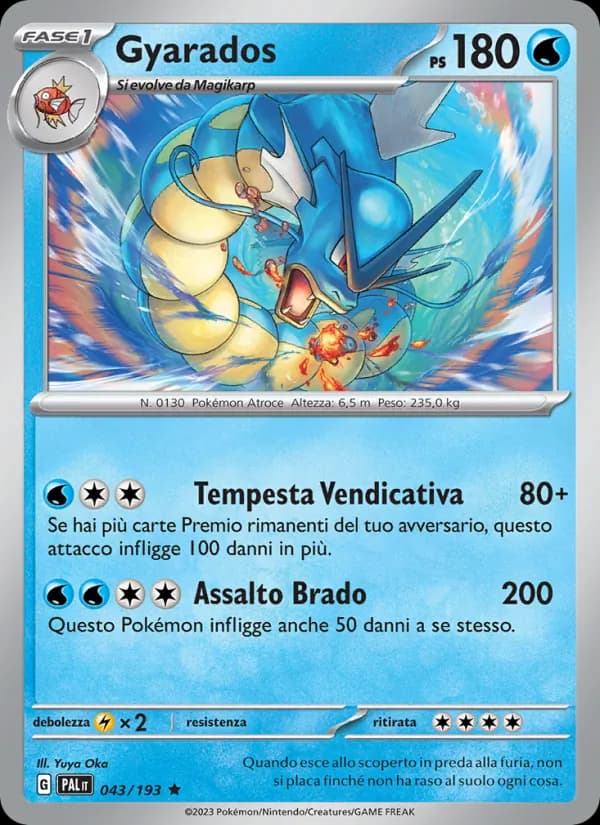 Gyarados card in Italian
