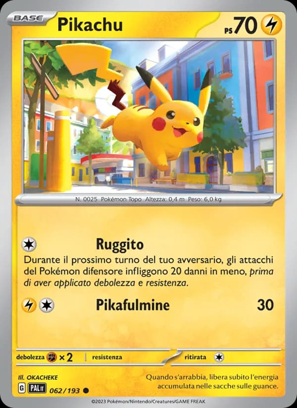 Pikachu card in Italian
