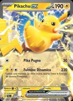 Pikachu-ex card in Italian