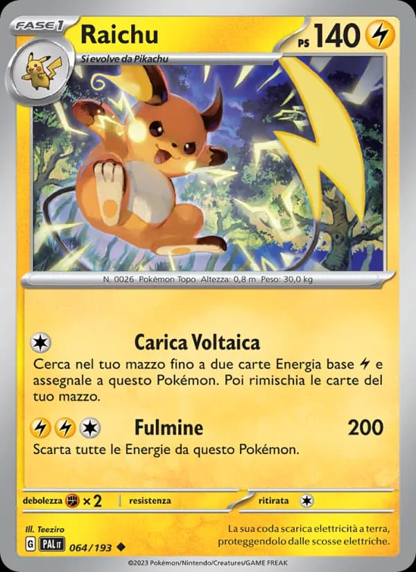 Raichu card in Italian