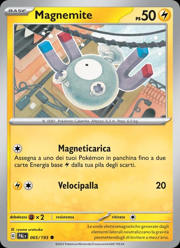 Magnemite card in Italian