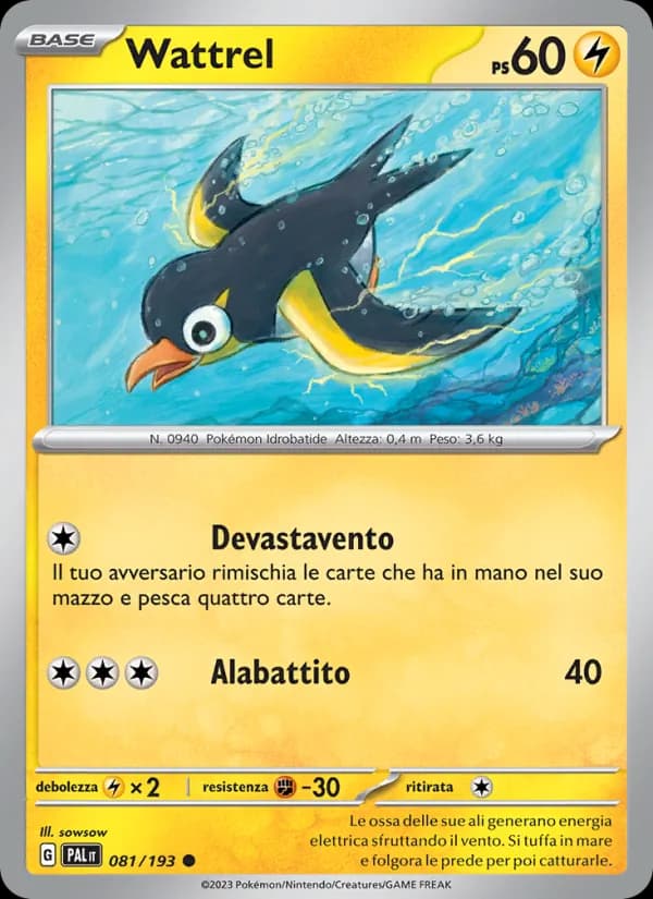 Wattrel card in Italian