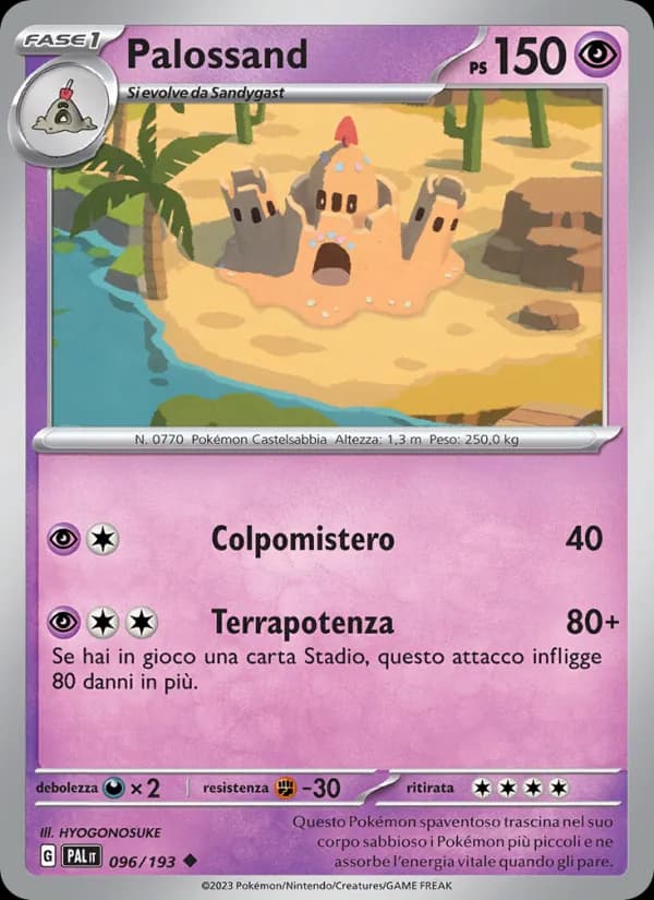 Palossand card in Italian