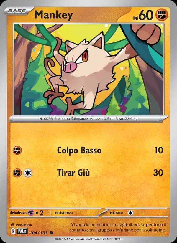 Mankey card in Italian