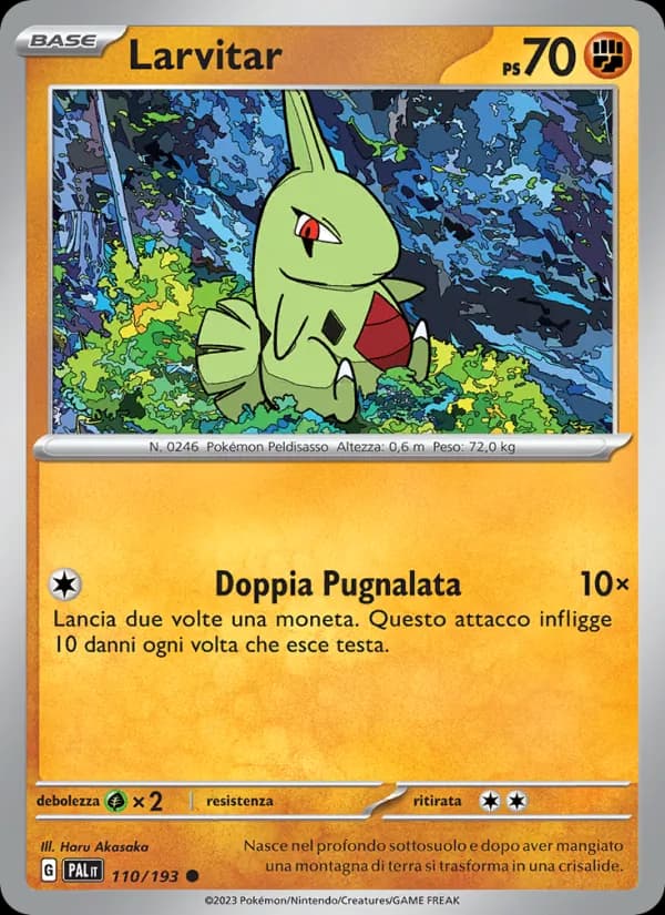 Larvitar card in Italian