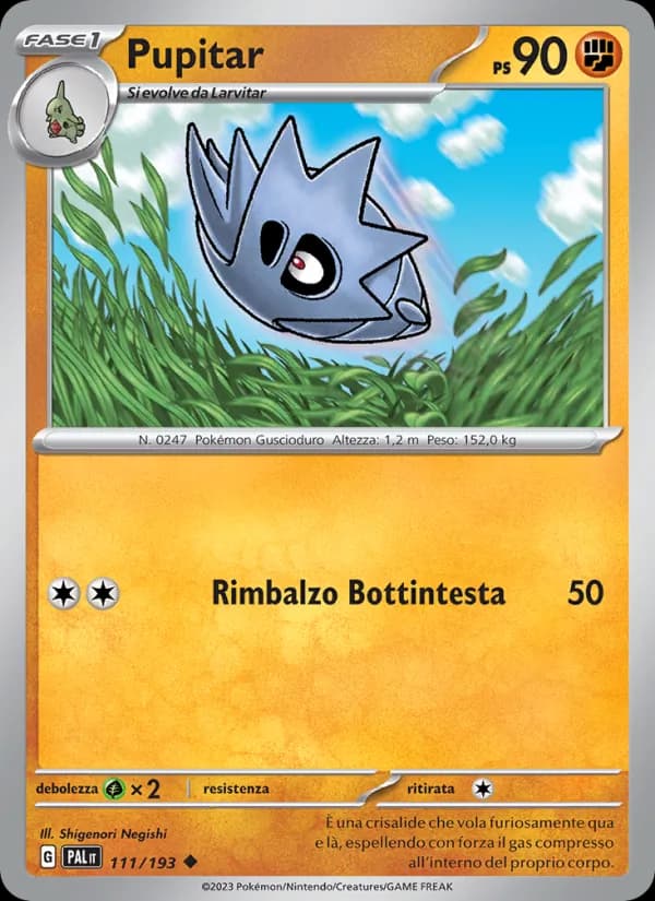 Pupitar card in Italian