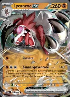 Lycanroc-ex card in Italian