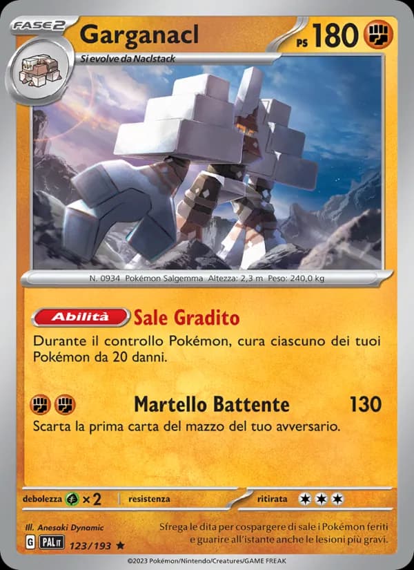 Garganacl card in Italian