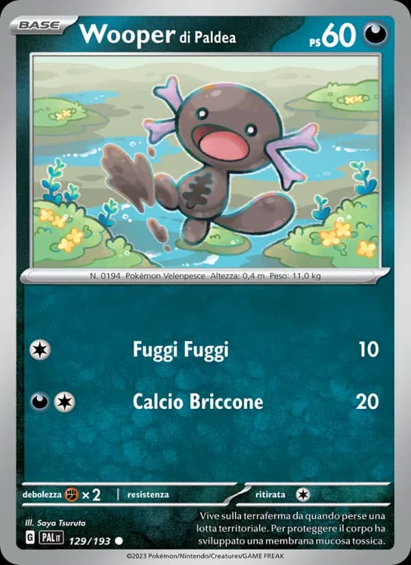 Wooper di Paldea card in Italian