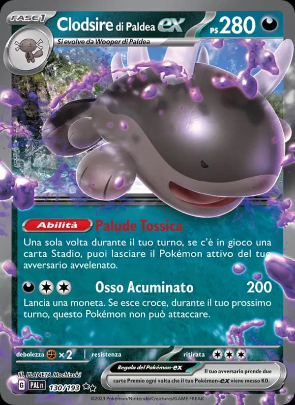 Clodsire di Paldea-ex card in Italian