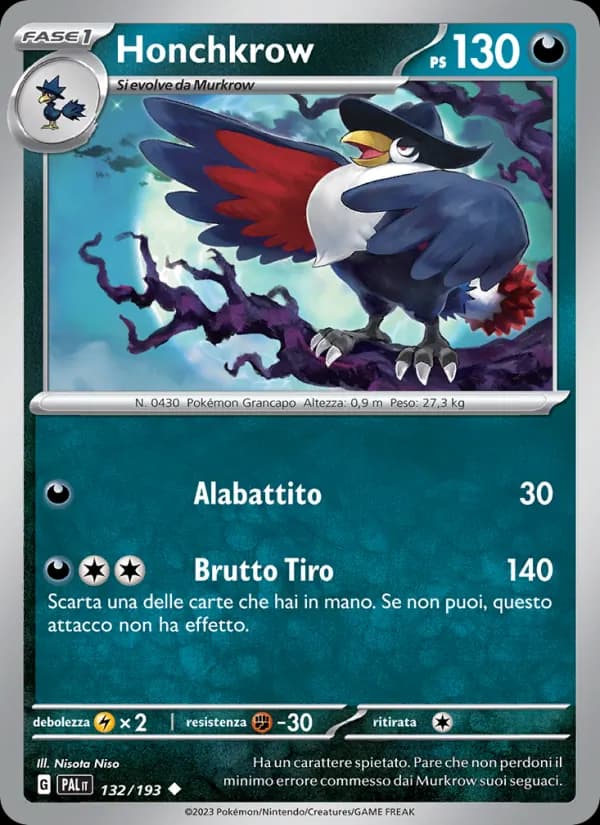 Honchkrow card in Italian