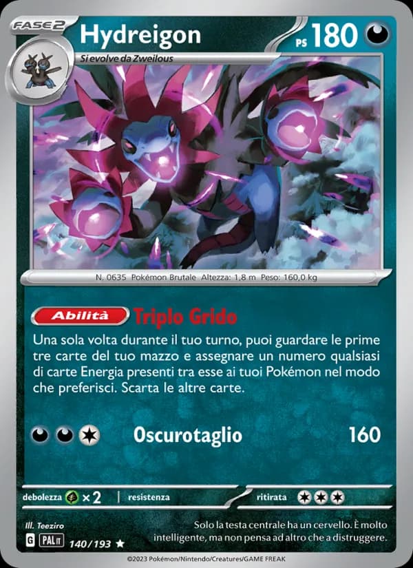 Hydreigon card in Italian