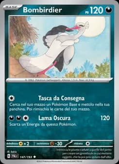 Bombirdier card in Italian