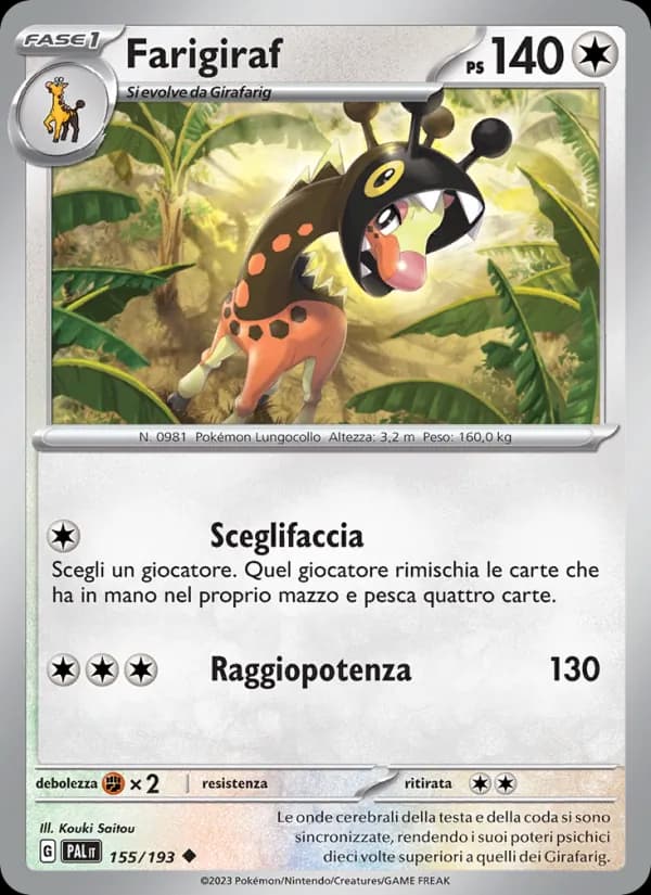 Farigiraf card in Italian