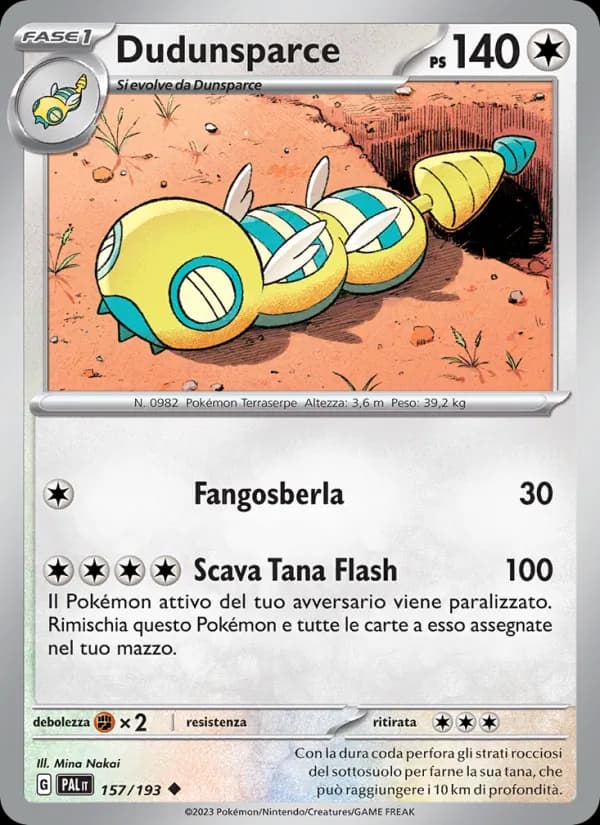 Dudunsparce card in Italian