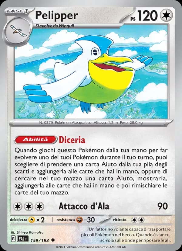 Pelipper card in Italian