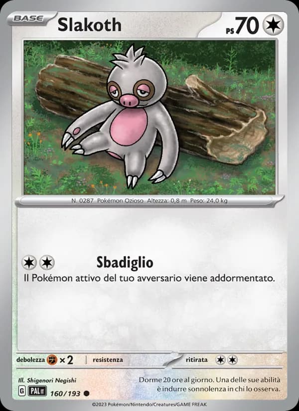 Slakoth card in Italian