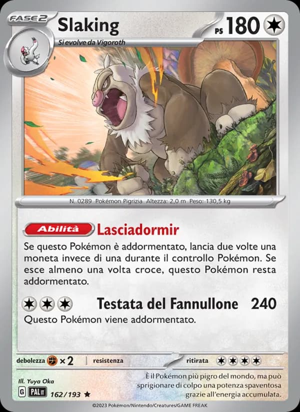 Slaking card in Italian
