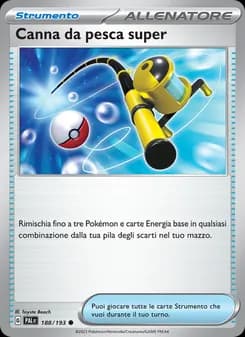 Canna da pesca super card in Italian