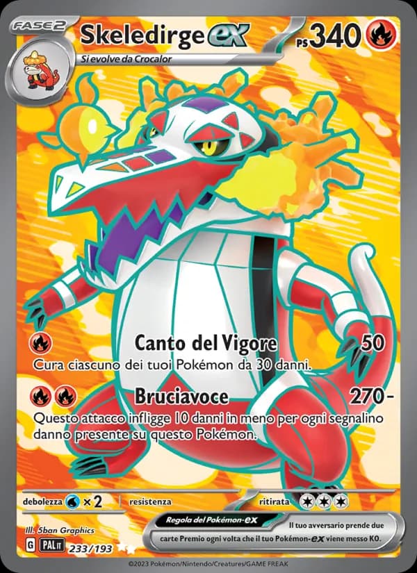 Skeledirge-ex card in Italian