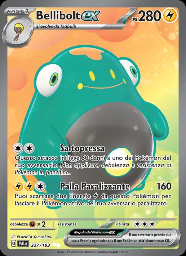 Bellibolt-ex card in Italian